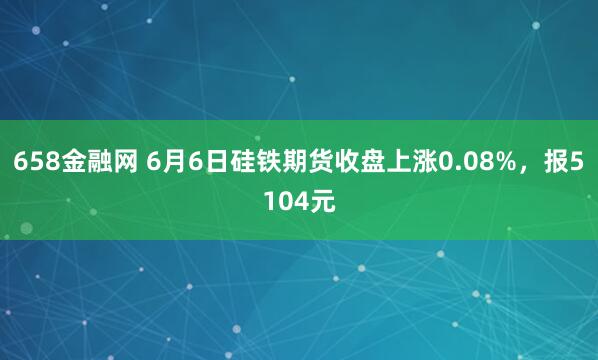 658金融网 6月6日硅铁期货收盘上涨0.08%，报5104元