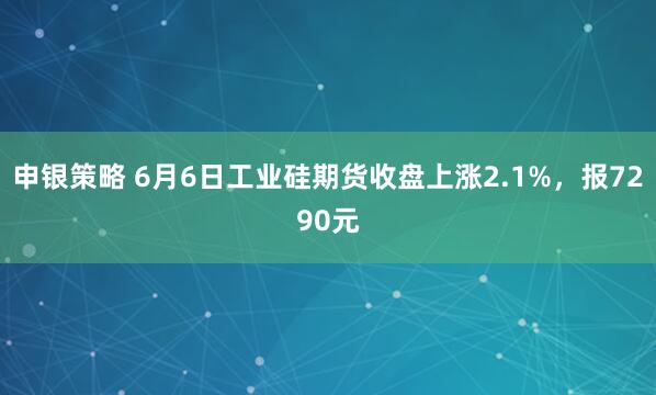 申银策略 6月6日工业硅期货收盘上涨2.1%，报7290元