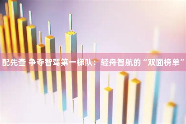 配先查 争夺智驾第一梯队：轻舟智航的“双面榜单”